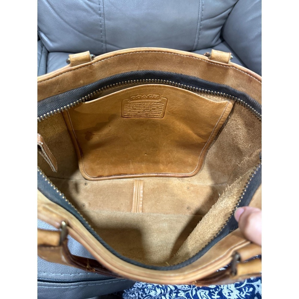 Vintage Coach Tan Leather Kiss Lock Bonnie Cashin Handle Bag 1970's - Picture 16 of 16